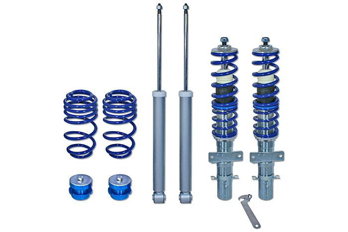 GF150209, Triple-S Schroefset, Seat Ibiza V 1.2/ 1.2 TSI/ 1.4/ 1.4 TSI/ 1.6/ 2.0/ 1.2TDI/ 1.4TDI/ 1.6TDI/ 1.9TDI/ 2.0TDI 6J 03/2008-04/2015, 960KG max vooraslast, Bij deze set zijn verkorte koppelstangen noodzakelijk, deze zijn los verkrijgbaar.